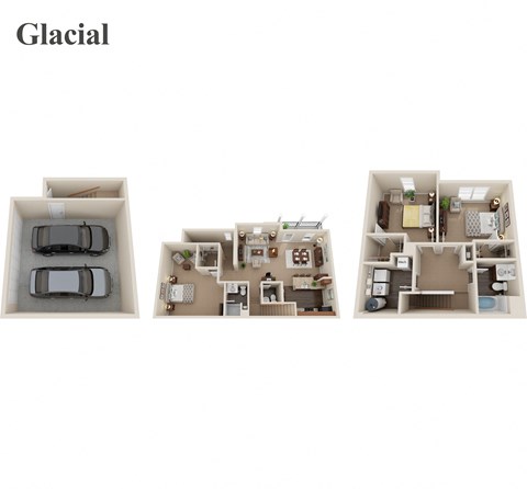 Floor plan for 3 beds, 2.5 baths, 1628 sqft